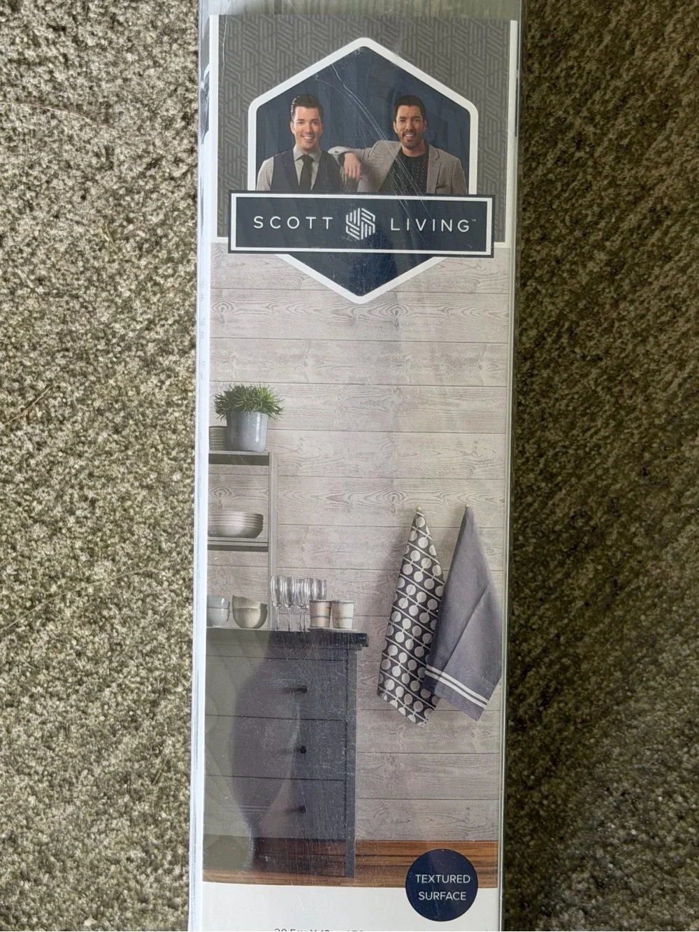 Scott Living Self Adhesive NuWallpaper Urban Shiplap Grey Textured Wallpaper NIB